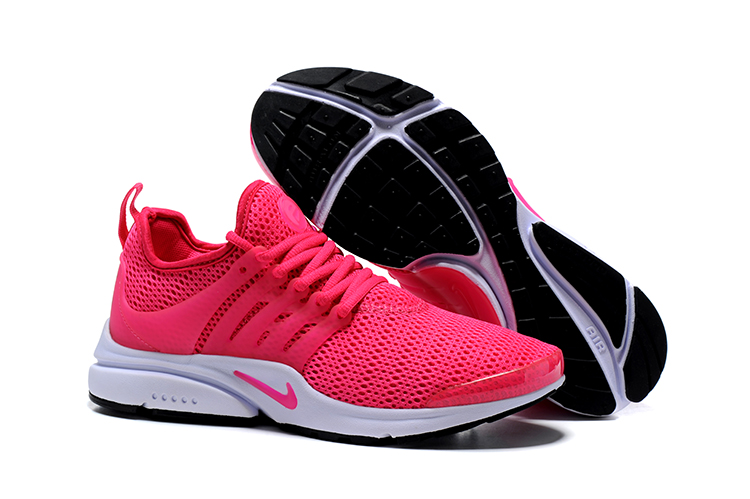 Women Nike Air Presto Pink White Shoes - Click Image to Close